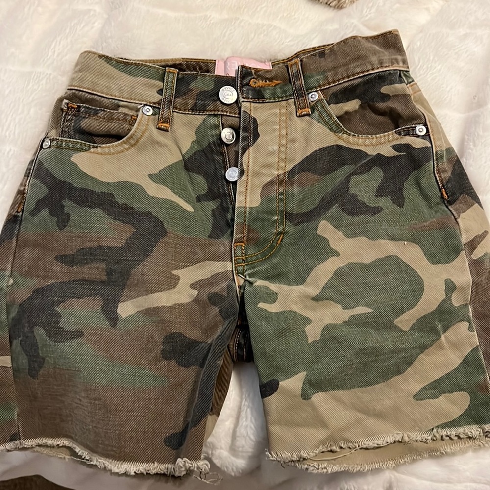REVICE denim camo shorts